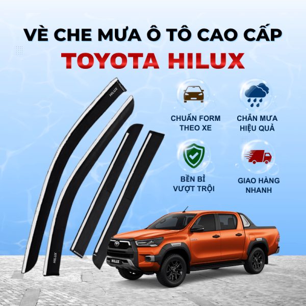 Vè che mưa ô tô Toyota Hilux nhựa ABS cao cấp