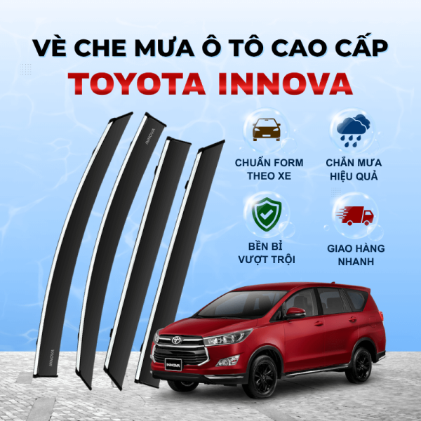 Vè che mưa ô tô Toyota Innova nhựa ABS cao cấp