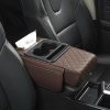 Bệ tỳ tay ô tô da PU 3in1 có túi để đồ 2 bên đa năng