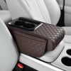 Bệ tỳ tay ô tô da PU 3in1 có túi để đồ 2 bên đa năng