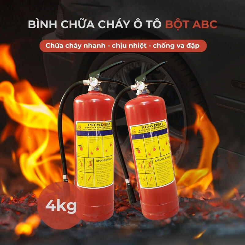 Bình chữa cháy bột ABC dùng cho ô tô