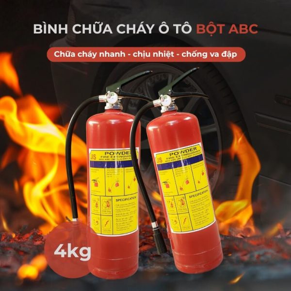 Bình chữa cháy bột ABC dùng cho ô tô