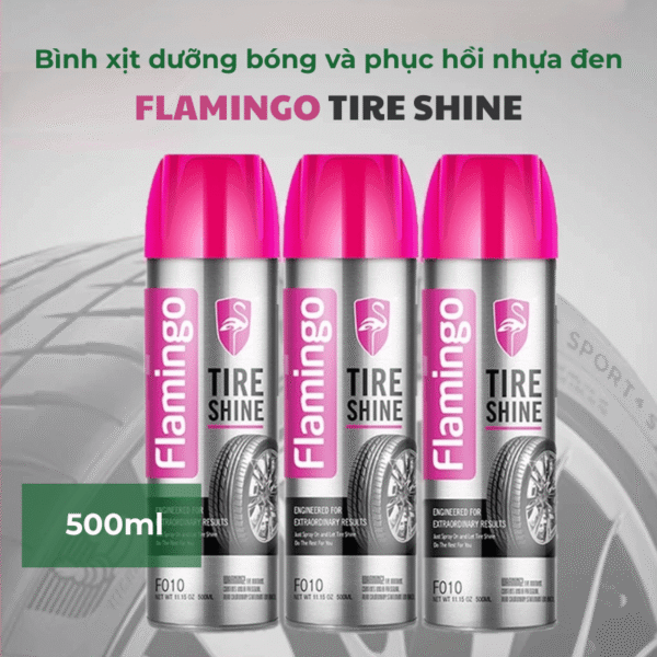Bình xịt dưỡng bóng và phục hồi nhựa đen Flamingo F010