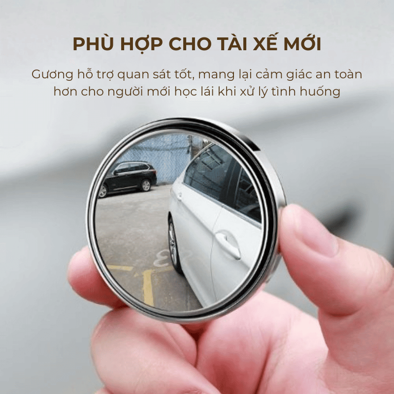 Bộ 2 gương cầu lồi 3R không viền đa cực xoay 360 gắn kính ô tô 3R-057