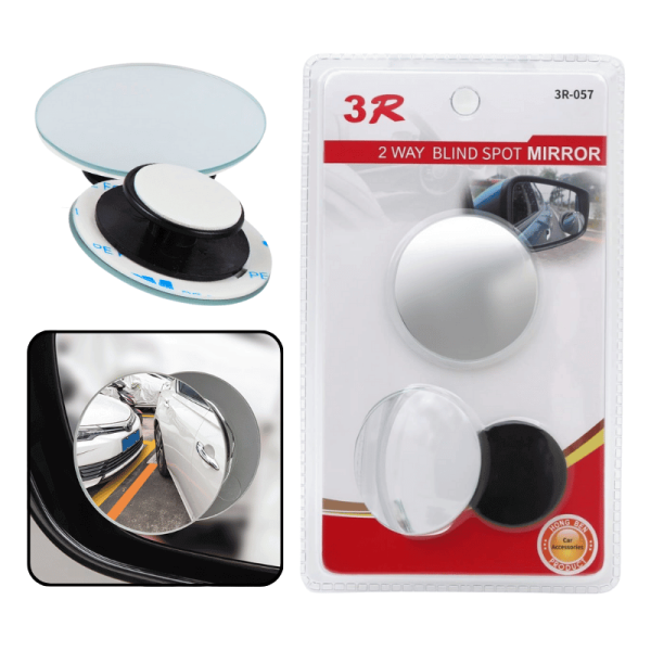 Bộ 2 gương cầu lồi 3R không viền đa cực xoay 360 gắn kính ô tô 3R-057