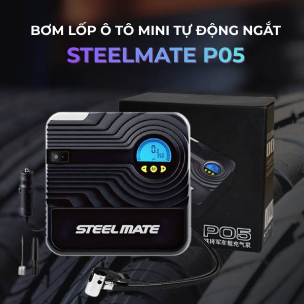 Bơm lốp ô tô mini tự động ngắt Steelmate P05