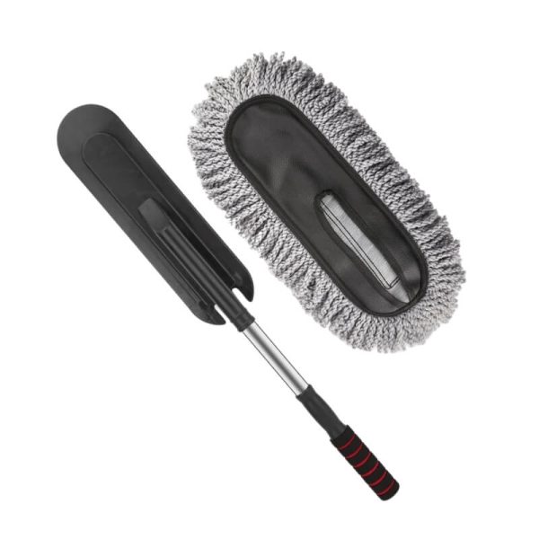 Chổi vệ sinh nội thất ô tô cán rút đầu dẹt đa năng