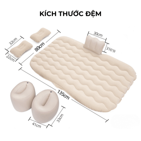 Đệm hơi, nệm hơi ô tô chất nhung cao cấp, vân sóng êm mịn