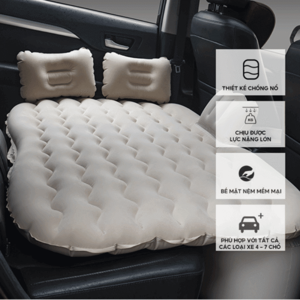 Đệm hơi, nệm hơi ô tô chất nhung cao cấp, vân sóng êm mịn