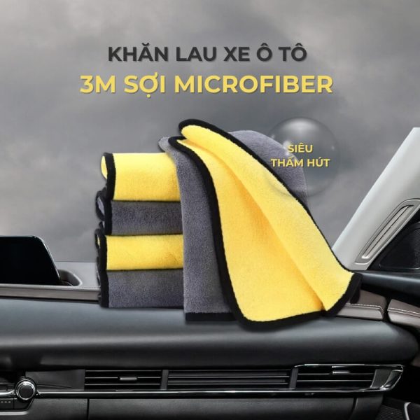 Khăn lau xe ô tô 3M sợi microfiber mềm mịn chuyên dụng