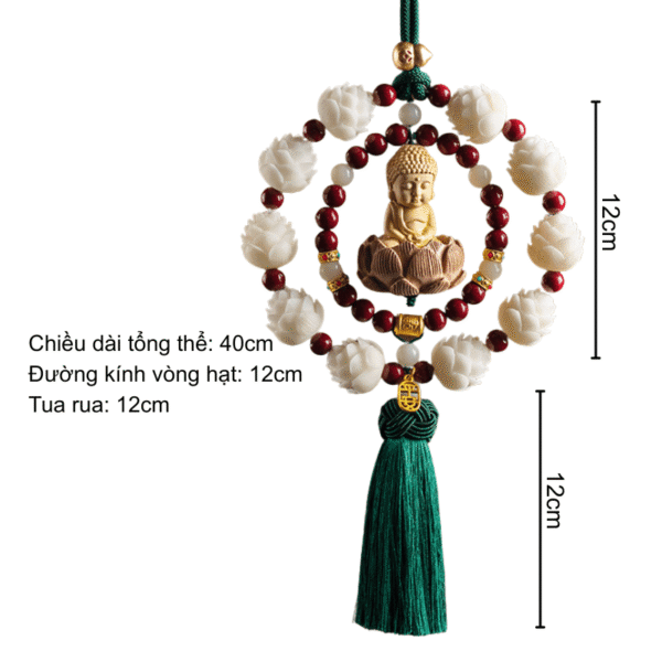 Khánh treo xe Phật Thích Ca - Liên hoa chu sa tâm an hành lộ