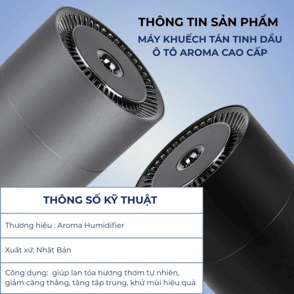 Máy khuếch tán tinh dầu ô tô Aroma cao cấp