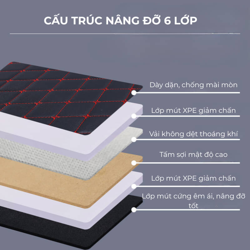 Nệm xe hơi nằm ngủ gấp gọn chất liệu da cao cấp
