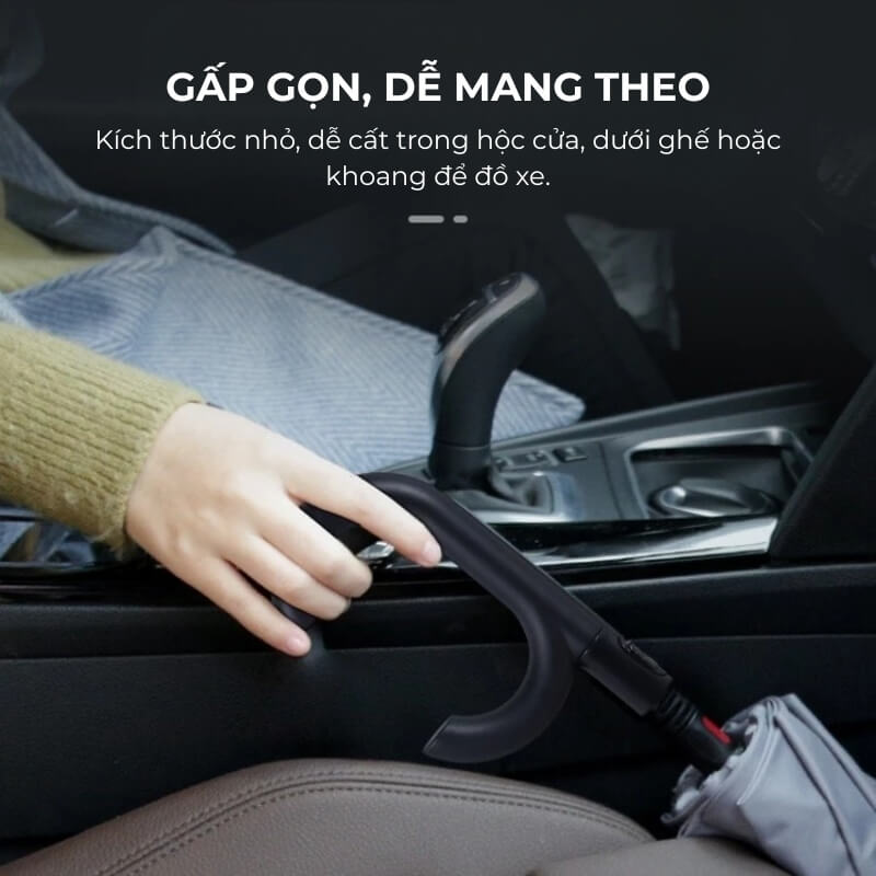 Ô che mưa nắng gấp ngược đi ô tô cán chữ C