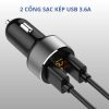 Tẩu sạc ô tô Hyundai HY36 2 cổng USB sạc nhanh