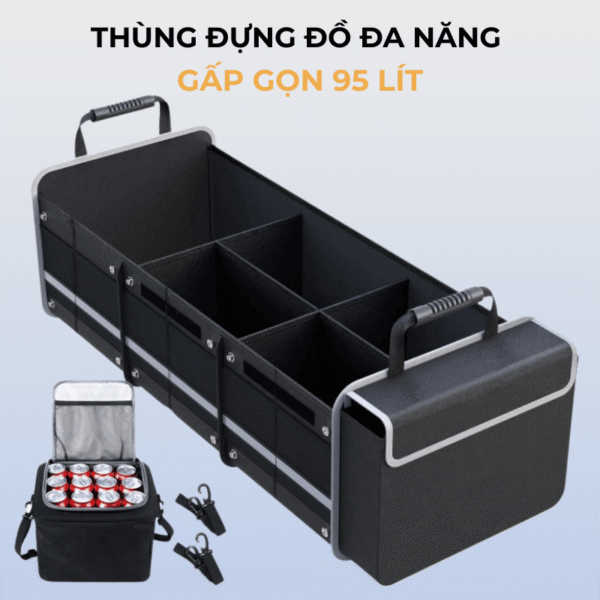 Thùng đựng đồ ô tô đa năng gấp gọn dung tích 95 lít