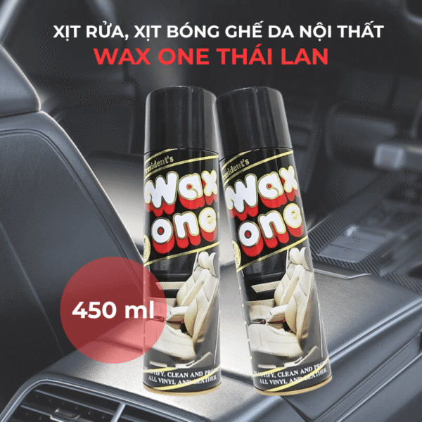 Xịt rửa ghế da nội thất, xịt bóng dưỡng ghế da Thái Lan WAX ONE 450ml