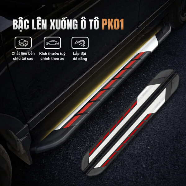 Bậc lên xuống ô tô đa dụng PK01 khung nhôm chịu tải lớn