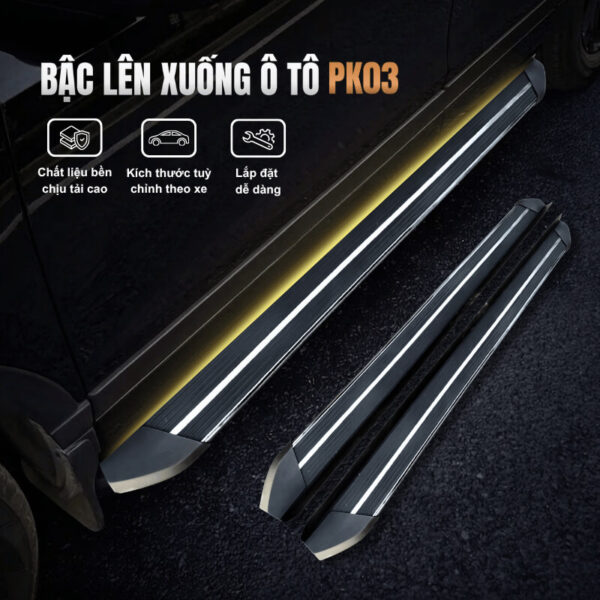 Bậc lên xuống ô tô đa dụng PK03 khung nhôm cao cấp