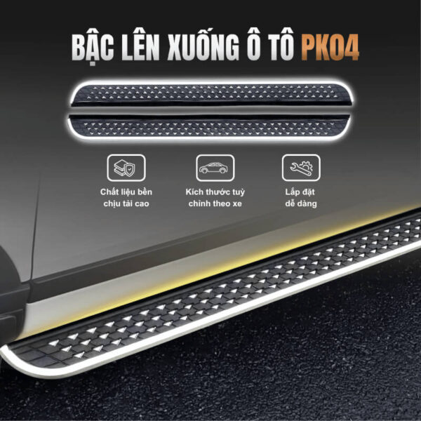 Bậc lên xuống ô tô đa dụng PK04 chống trượt, bền chắc