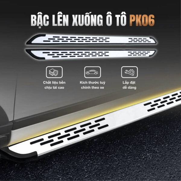 Bậc lên xuống ô tô đa dụng PK06 khung nhôm bền bỉ, an toàn