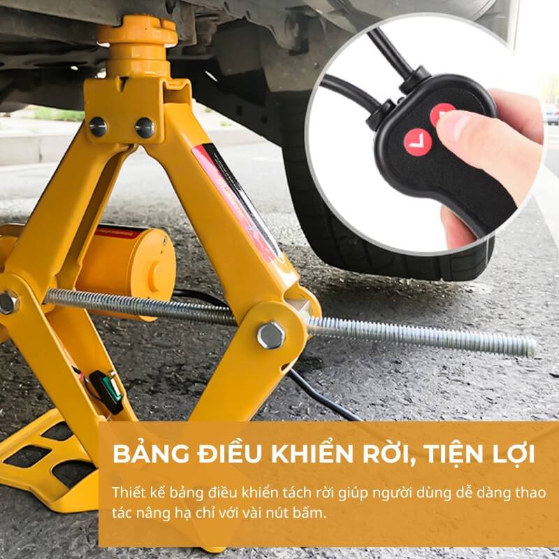 Bộ kích nâng ô tô tự động kiểu cắt kéo dùng điện 12V