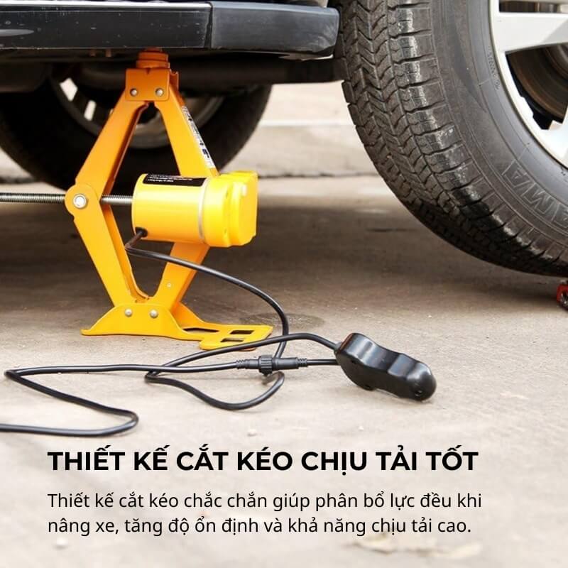 Bộ kích nâng ô tô tự động kiểu cắt kéo dùng điện 12V