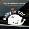Decal tem Baby in car dễ thương dán xe ô tô