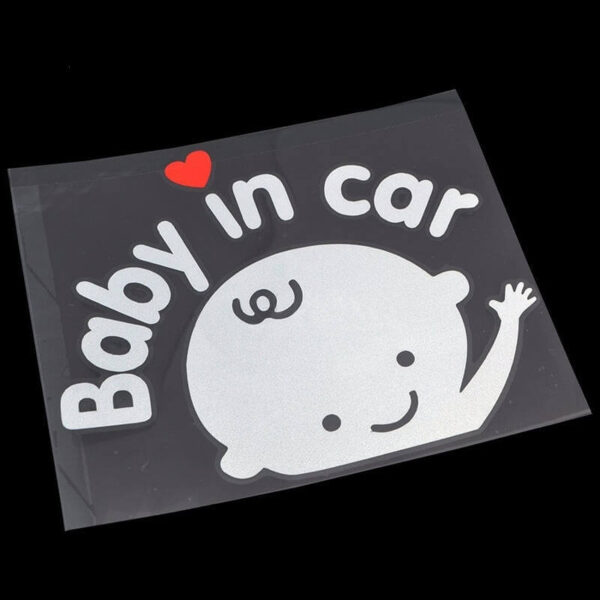Decal tem Baby in car dễ thương dán xe ô tô