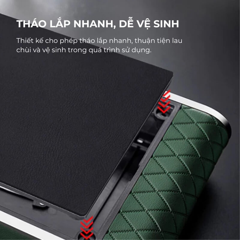 Hộp khăn giấy ô tô cao cấp kèm bảng số điện thoại viền mạ kim loại sang trọng