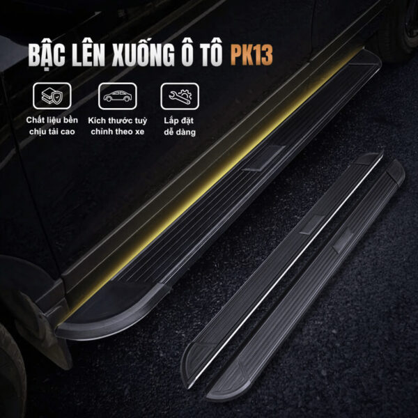 Bậc lên xuống ô tô đa dụng mẫu PK13 hợp kim nhôm, chống trượt