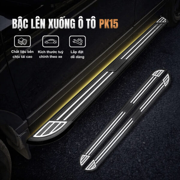 Bậc lên xuống ô tô đa dụng PK15 bản rộng, chống trượt