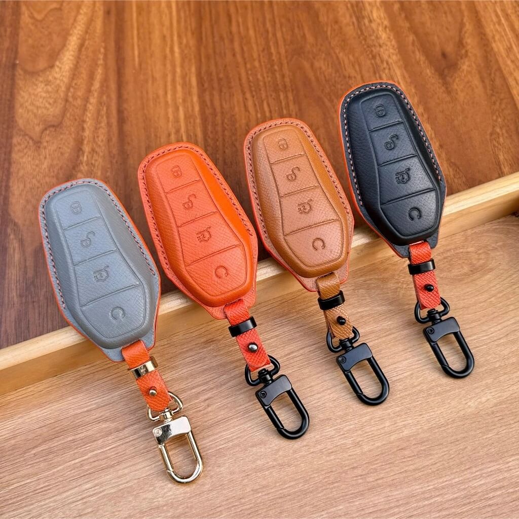 Bao da chìa khóa BYD da bò epsom cao cấp