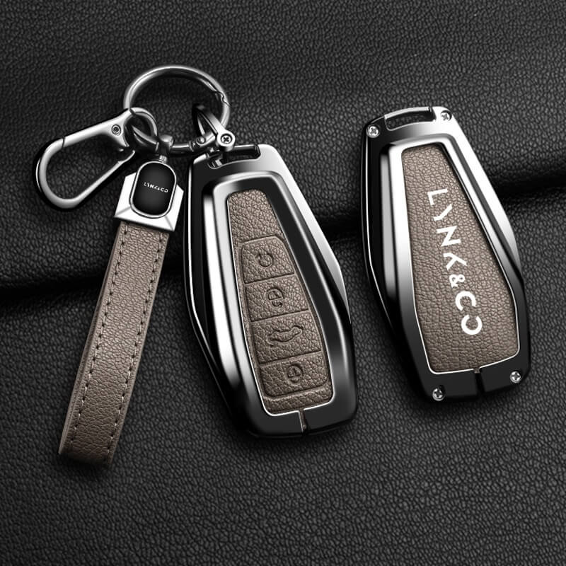 Ốp kim loại bọc chìa khóa Lynk & Co phối da cao cấp