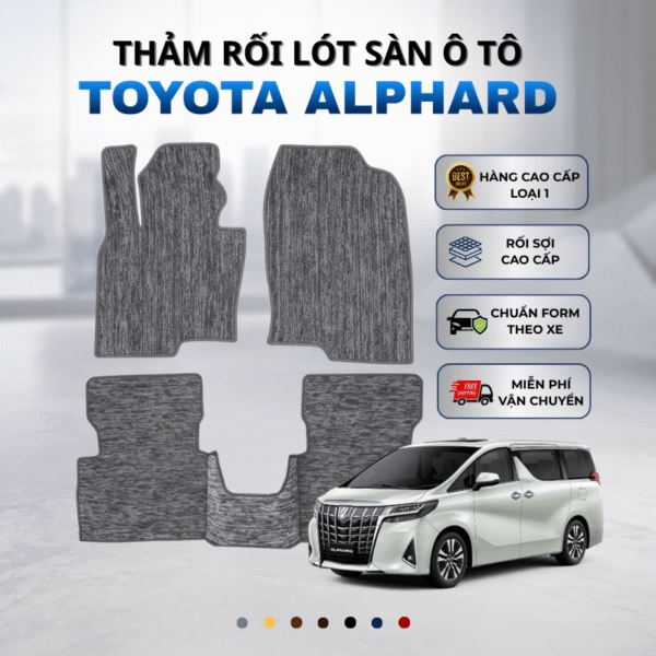 Thảm rối lót sàn ô tô Toyota Alphard 2016-2025 cao cấp