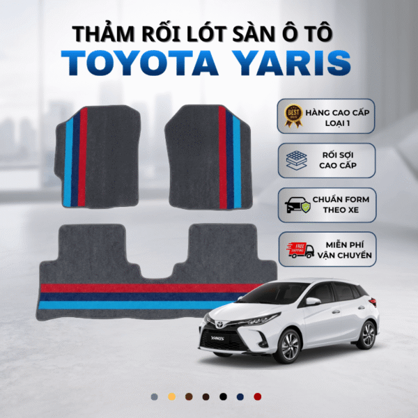 Thảm rối lót sàn ô tô Toyota Yaris 2014-2025 cao cấp