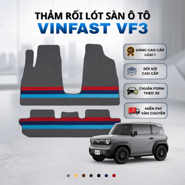 Thảm rối lót sàn ô tô VinFast VF3 2024-2025 cao cấp