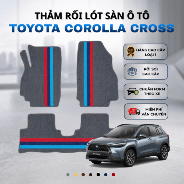 Thảm rối lót sàn ô tô Toyota Corolla Cross 2020-2025 cao cấp