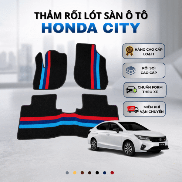 Thảm rối lót sàn ô tô Honda City 2015-2025 cao cấp