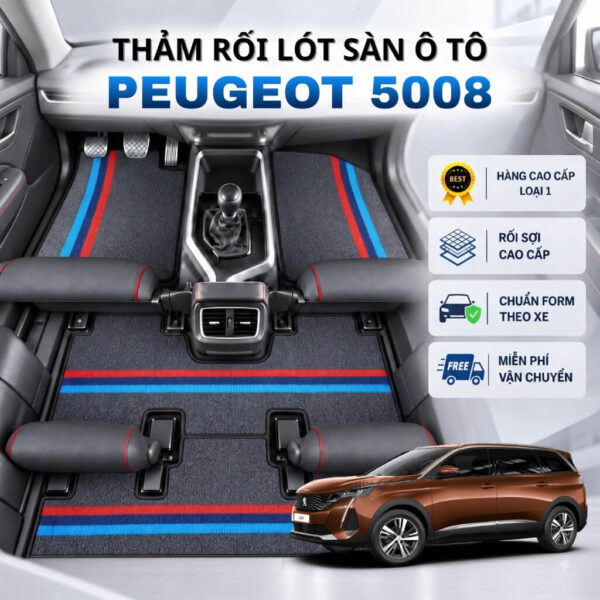 Thảm rối lót sàn ô tô Peugeot 5008 2021-2025 cao cấp